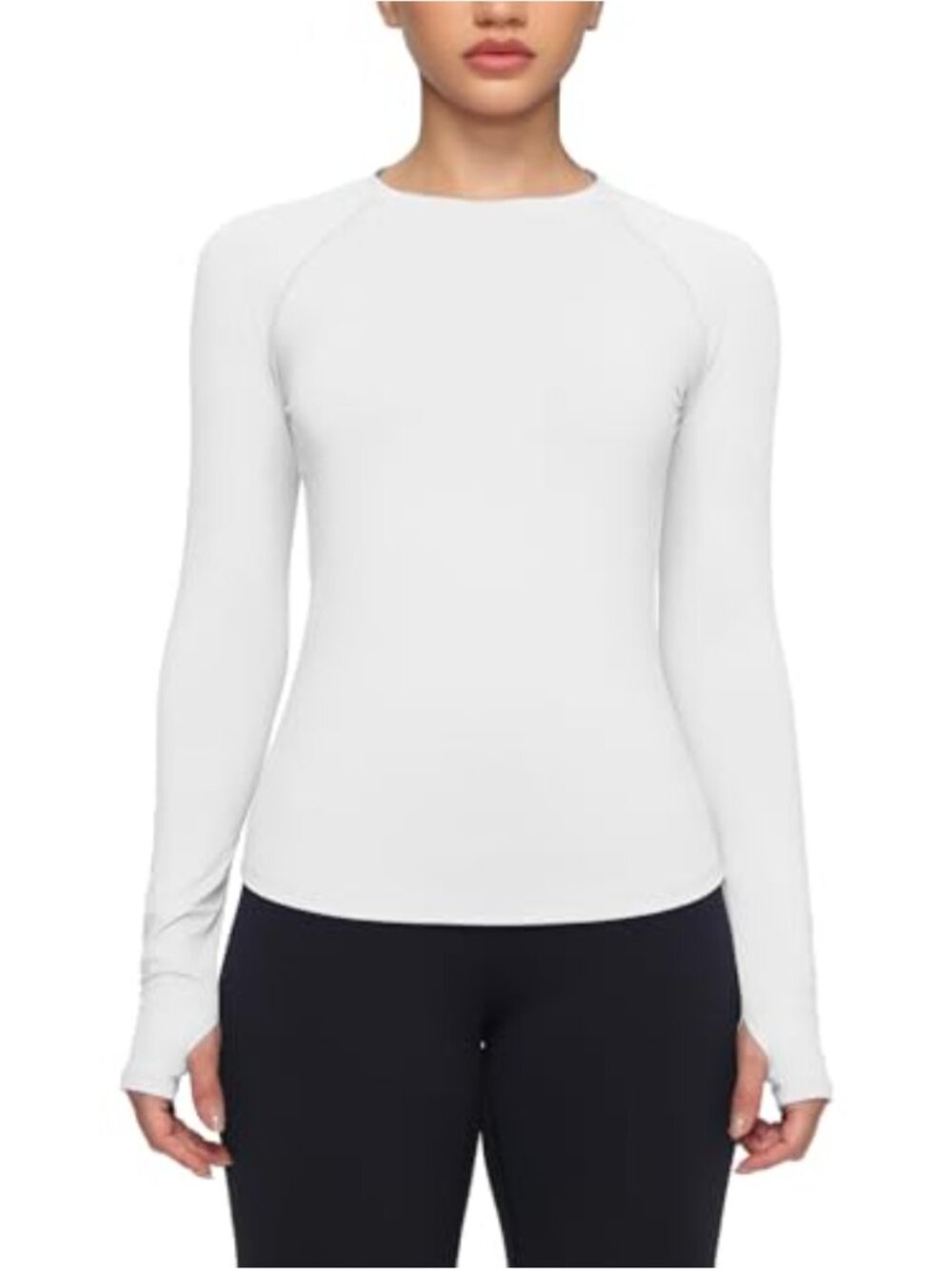 Women's Long Sleeve Compression Shirt Athletic Yoga Top Base Layer